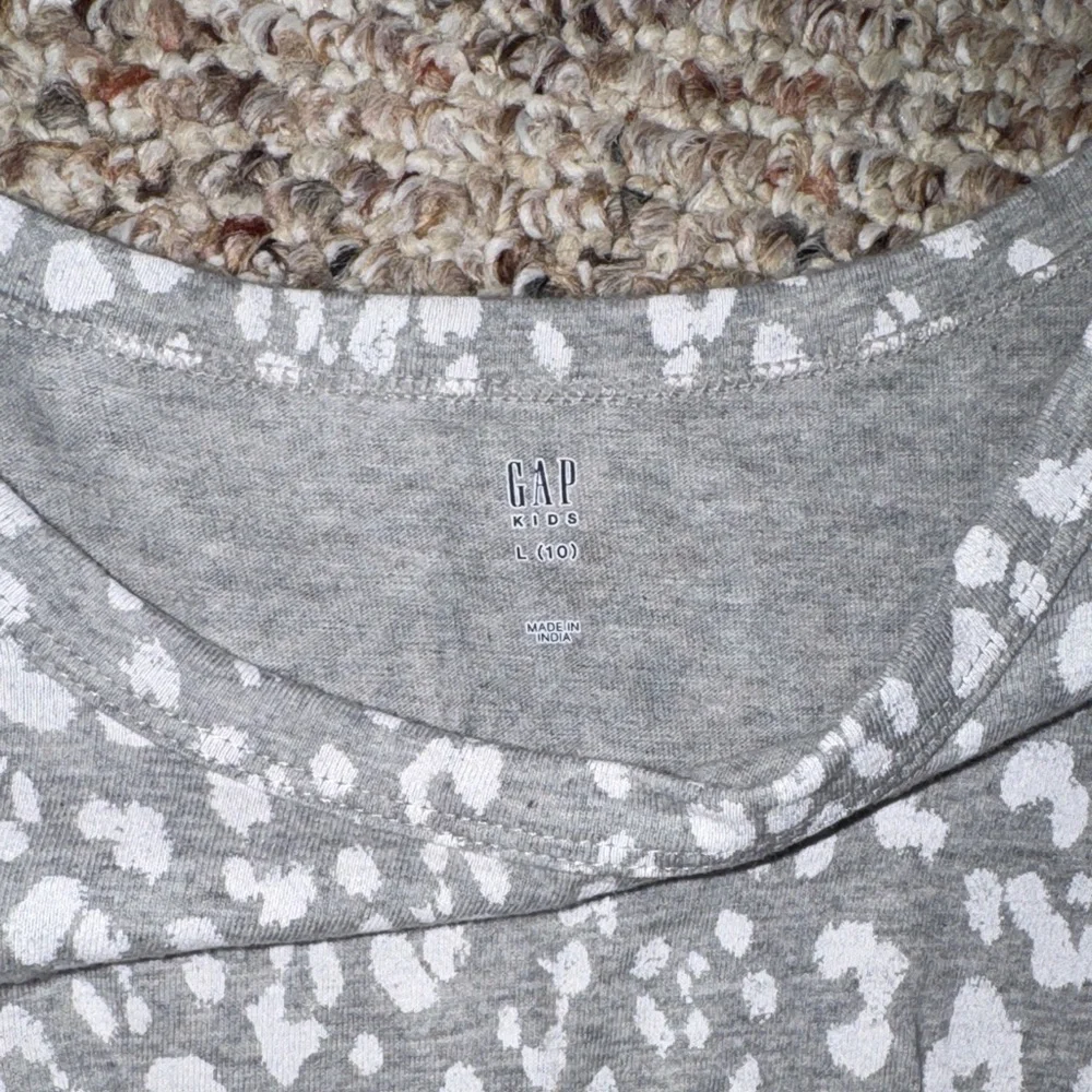 GAP Gray and White Patterned Kids Dress